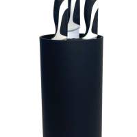 Ceppo portacoltelli KitchenCover vuoto senza coltelli con inserto in setola estraibile nero, 11x22 cm, rimanenze di magazzino al