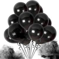 50x Luftballons schwarz Ø 35 cm - Helium geeignet - Kein Plastik -100 % Bio & recyclebar - Deko Dekoration