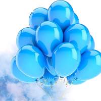 50x Luftballons blau Ø 35 cm - Helium geeignet für Geburtstag & Hochzeit & Party Deko Dekoration zur Befüllung mit Ballongas