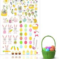 Aufkleber Sticker Ostern zum bekleben von Ostereier, Dekoration Klebebilder von Eier mit über 50 Motiven