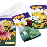 Abeja Maya - 6 tarjetas de invitación con sobres